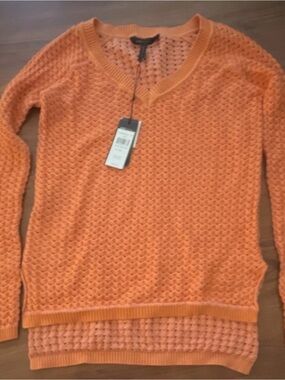 BCBGeneration Orange V-Neck Knit Sweater